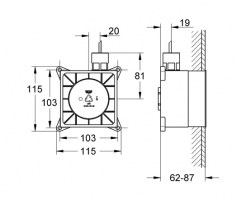 PARTE EMPOTRADA PARA MODULO SONIDO RAINSHOWER F-SERIES GROHE